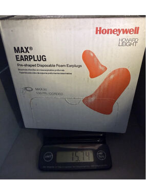 HOWARD LEIGHT MAX-1-D MAXIMUM DISPOABLE FOAM EAR PLUGS, Corded, CORAL, 100/BOX